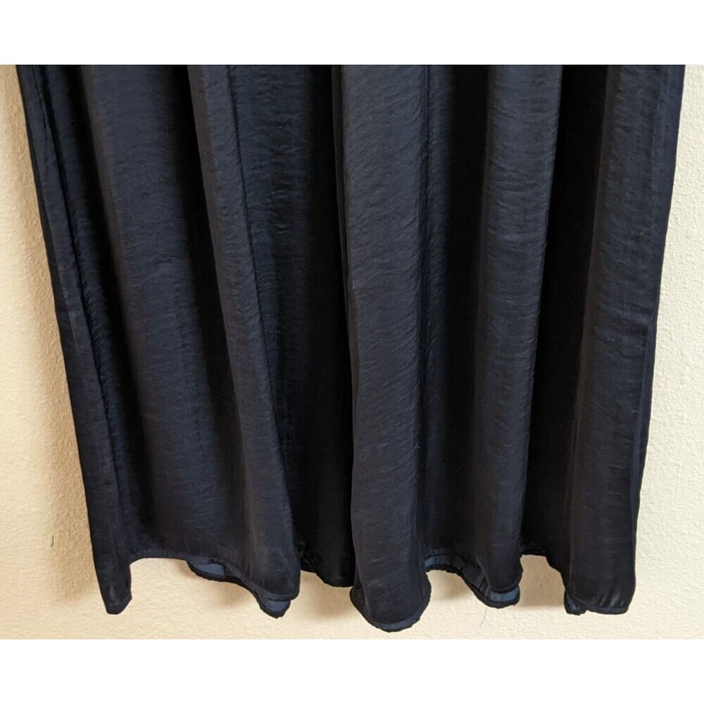 Women's SOFT SURROUNDINGS "Perfect Palazzo" Blue Satin Wide Leg Pants Petite S - Picture 4 of 11